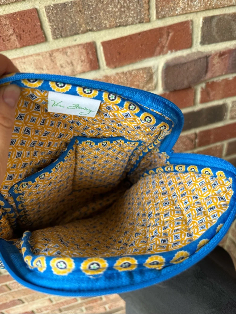 Vera Bradley Riviera Blue Yellow Patterned Women's Quilted Backpack